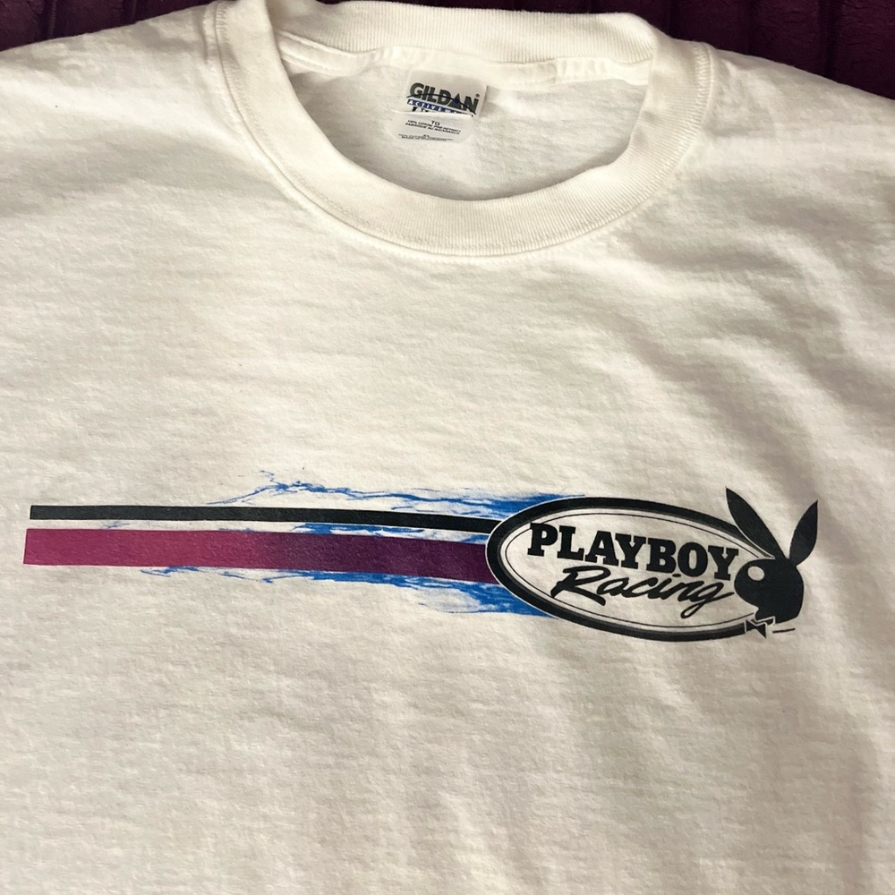Playboy Racing Graphic White Short Sleeve Tee - Picture 3 of 5